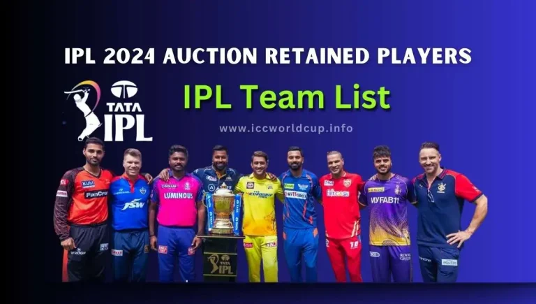 IPL 2024 Auction Retained Players and Team List Of All 10 Teams